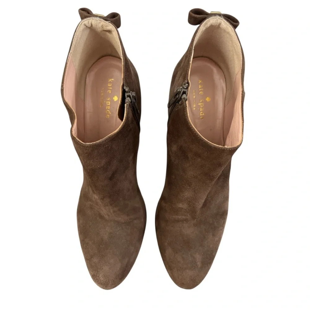 Kate Spade New York Nedda Brown Suede Round Toe Ankle Boots Women’s Size 9.5
